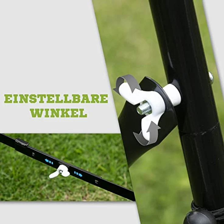 HOMCOM Fußball Rebounder Kickback Tor Rückprallwand Netz für Baseball Fußball Fußballtor für Training Verstellbarer Winkel Metallrohr PE Gewebe 96 x 80 x 96 cm Schwarz – Bild 4