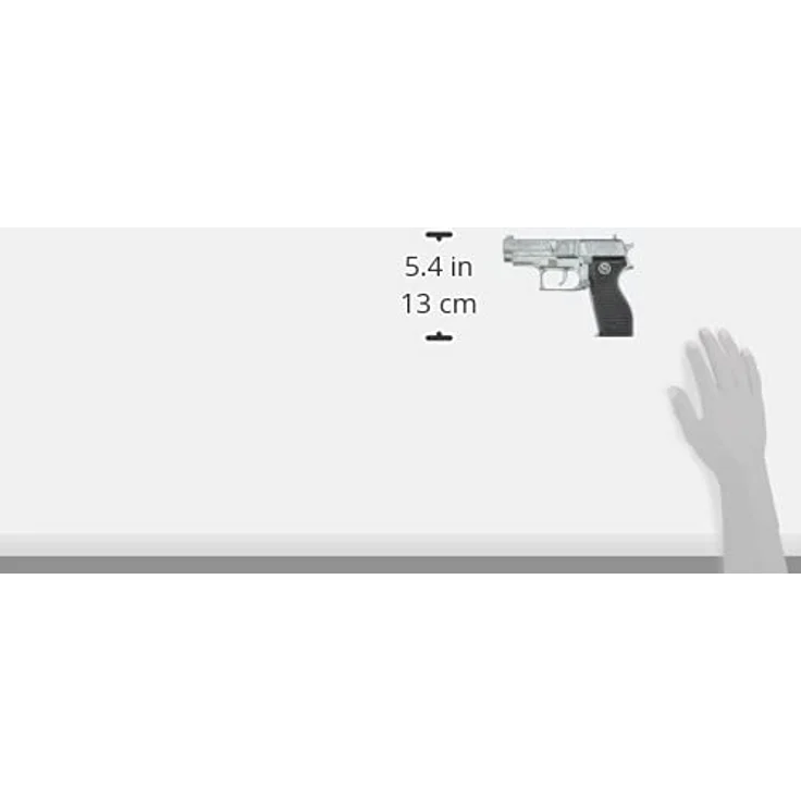 Bauer Spielwaren 1070481 DISCOUNT J.G.Schrödel Officer: Spielzeugpistole für Zündplättchen, Ideal für das Polizeikostüm, 8 Schuss, 15.5 cm, Schwarz/ Silber (107 0481) – Bild 5
