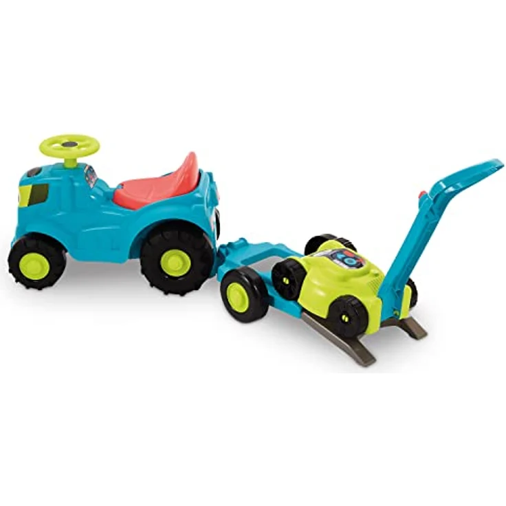 Ecoiffier – Rutschauto mit Rasenmäher – 2in1 Kindertraktor mit Anhänger und Rasenmäher, Gartenspielzeug für Kinder ab 12 Monaten – Bild 3
