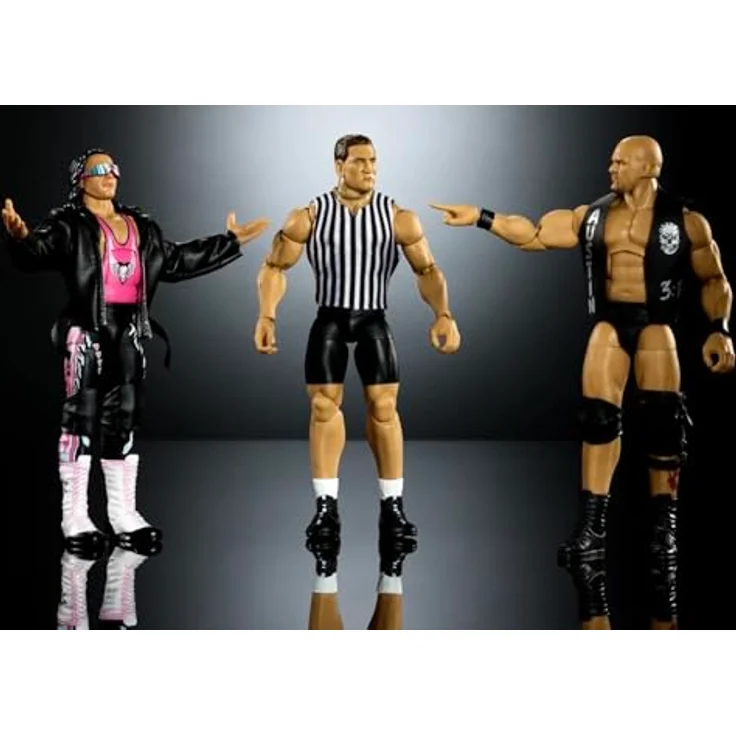 Mattel WWE I Quit Match 3-Pack, Actionfiguren Set mit Bret Hart, Stone Cold Steve Austin und Ken Shamrock, 7 Zoll, Mehrfarbig – Bild 3