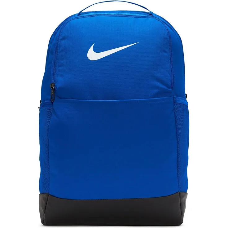 Nike Sporttasche NK BRSLA M BKPK - 9.5 (24L) GAME ROYAL/BLACK/WHITE, Kindersporttasche mit Laptopfach, seitlichen Mesh-Taschen und recyceltem Polyester