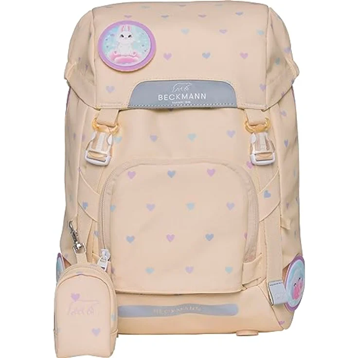 Beckmann Schulranzen Classic 6tlg., blauer Schulrucksack mit Sportrucksack, Federmäppchen, Schlamperrolle und Buttons, ergonomisch und klimaneutral – Bild 3