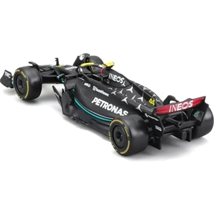 Bburago Mercedes AMG Petronas W14 Lewis Hamilton #44 2023, realistisches Modellauto im Maßstab 1:43, offizielle Mercedes-Lizenz, empfohlenes Alter 3+ Jahre – Bild 3
