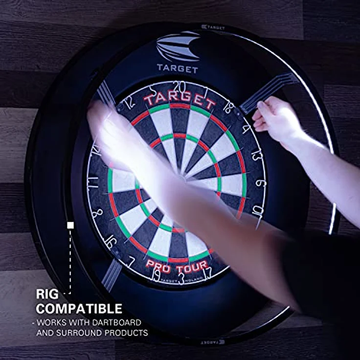 Target Darts Corona Vision Dartboard Lighting System, Schattenfreies LED Ringlicht mit magnetischen Füßen, Schwarz – Bild 5