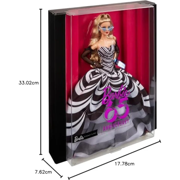 Barbie Anziehpuppe Barbie Signature, Sammlerpuppe zum 65. Jubiläum mit blonden Haaren, und schwarz-weißer Robe – Bild 10