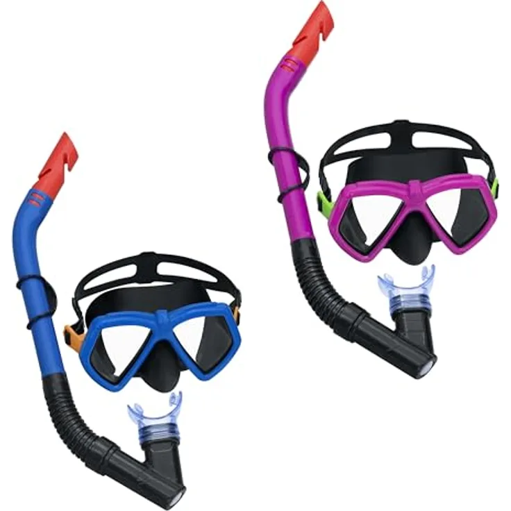 Bestway Dominator Tauchset, Schnorchel Set 2-fach sortiert, ideal für Kinder und Erwachsene