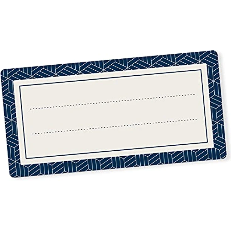 itenga 40x Buchetiketten Heftetiketten 9x4,5cm, selbstklebend Namensschild Aufkleber aus Haftpapier, Geometrie – Bild 1