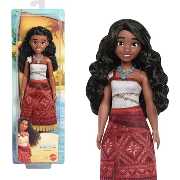 Mattel® Anziehpuppe Disney Vaiana 2, Vaiana im Abenteuer-Outfit mit Halskette und Fußkettchen, bewegliches Haar und Gliedmaßen – Bild 1