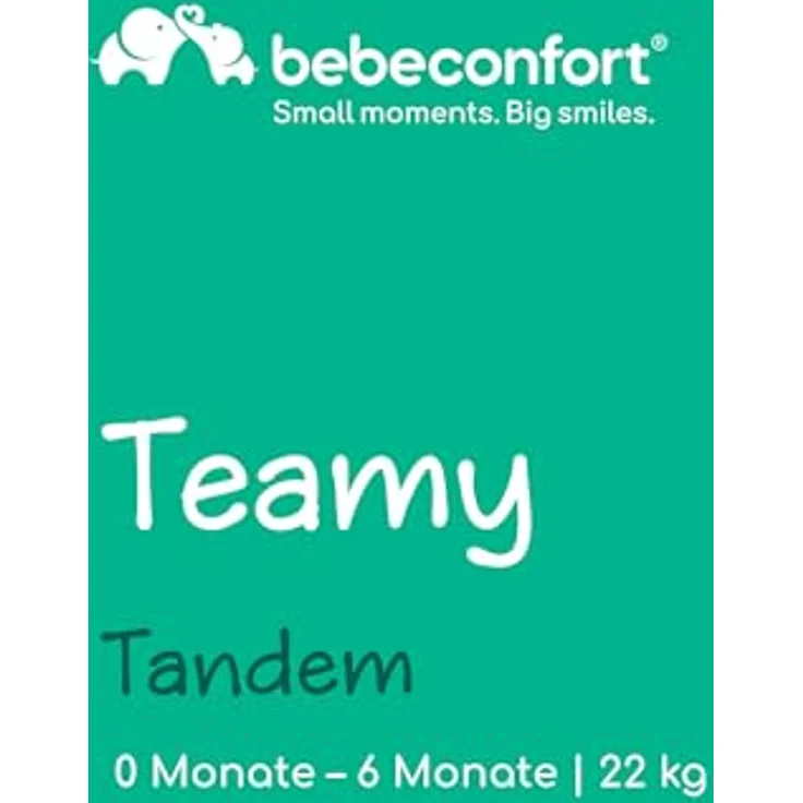 Bebeconfort Teamy Zwillings-Kinderwagen, kompakter Geschwister-Kinderwagen für 0-22 kg, ab Geburt bis 4 Jahre, mit 2 Sitzen und Regenverdeck, Mineral Graphite – Bild 2