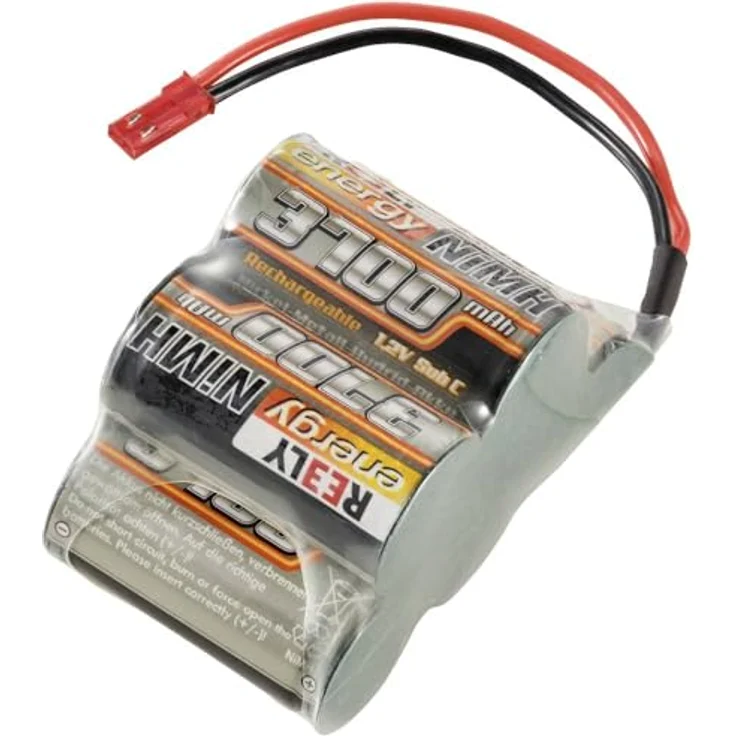 Reely Modellbau-Empfängerakku (NiMh) 6 V 3700 mAh, 5 Sub-C Zellen, Hump BEC, Silikonkabel – Bild 1