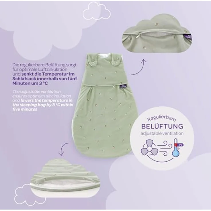 Träumeland TRÄUMELAND – LIEBMICH Babyschlafsack 3-teiliges Set Hophop Bunny beige | atmungsaktiv | mitwachsender Ganzjahresschlafsack | 2.5 TOG | Öko-Tex 100 zertifiziert – Bild 4