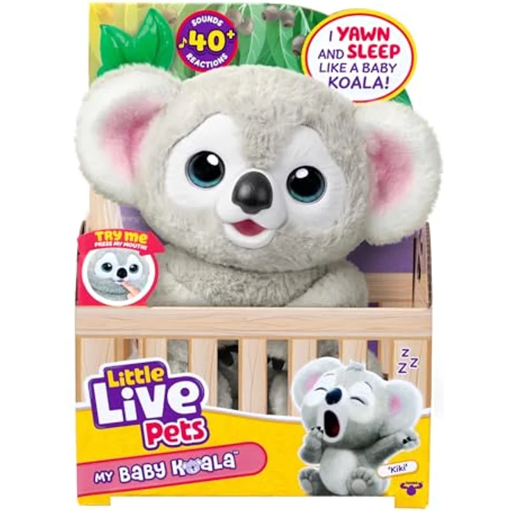 Moose Toys Little Live Pets - My Baby Koala Kiki, interaktives Spielzeug-Koala für Kinder ab 4 Jahren, aus softem Plüsch, reagiert auf Berührungen und Geräusche, AAA-Batterien – Bild 1