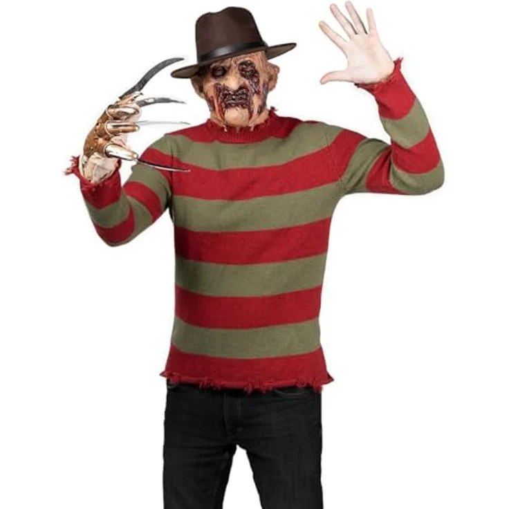 Maskworld Freddy - Nightmare Pullover Signature Edition, XXL aus hochwertigem Mischgewebe mit flauschigem Material und eingeschnittenen Bündchen für authentischen Horror-Look – Bild 3