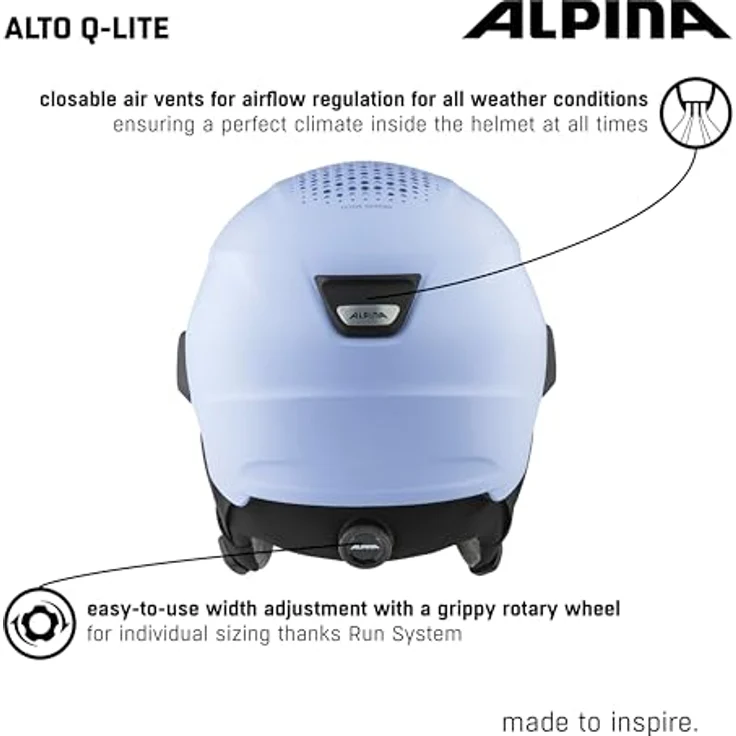 Alpina Unisex-Erwachsene Alto Q-LITE Skihelm, Lilac-Black matt, 55-59 – Bild 5