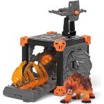 Schleich BattleCave Lavabär, Eldrador Creatures mit feuerrotem Fell und Lava-Weltenkristall, 15 cm