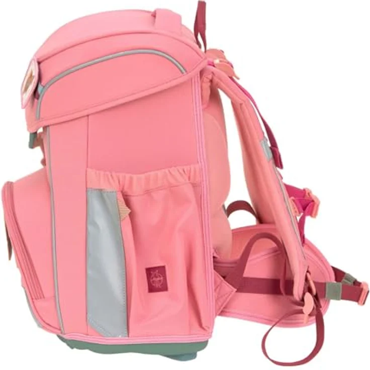 LÄSSIG Ranzenset 7-TLG. Slim Unique pink, Schulranzen mit durchdachtem Stauraum und reflektierenden Patches – Bild 3