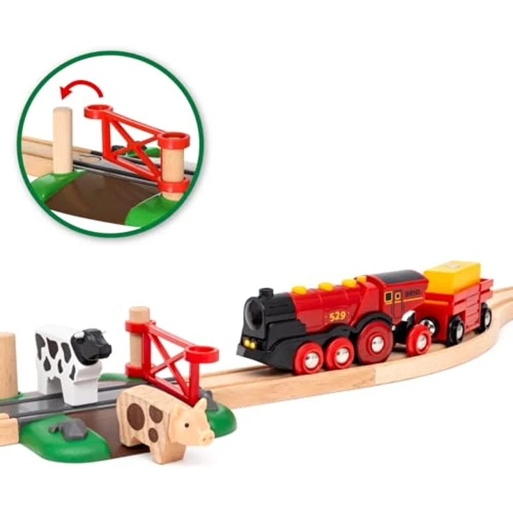 BRIO® Rote Lola Bauernhof Zugset, 24-tlg. Spielzeug-Eisenbahn mit Batterielok, FSC®-zertifiziert – Bild 7