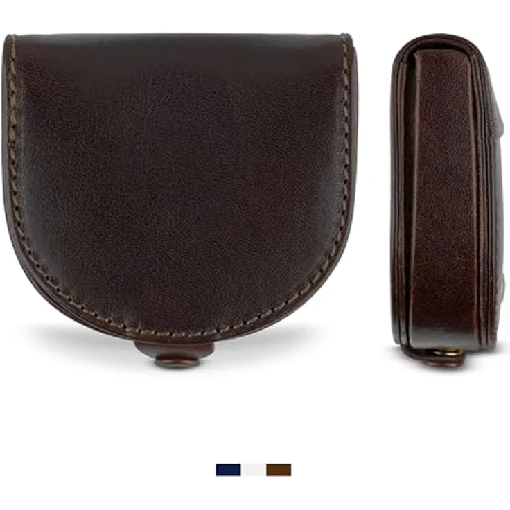 bugatti Neaples Münzbörse aus 100% Leder, 8 cm x 8 cm x 2,5 cm, braun – Bild 3