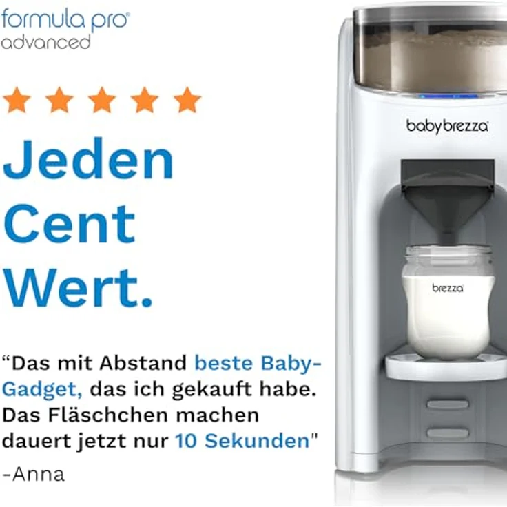 Baby Brezza Formula Pro Advanced, Babynahrungszubereiter mit automatischer Mischtechnologie, 3 Temperatureinstellungen und 60-300 ml Portionierung, BPA-frei – Bild 7