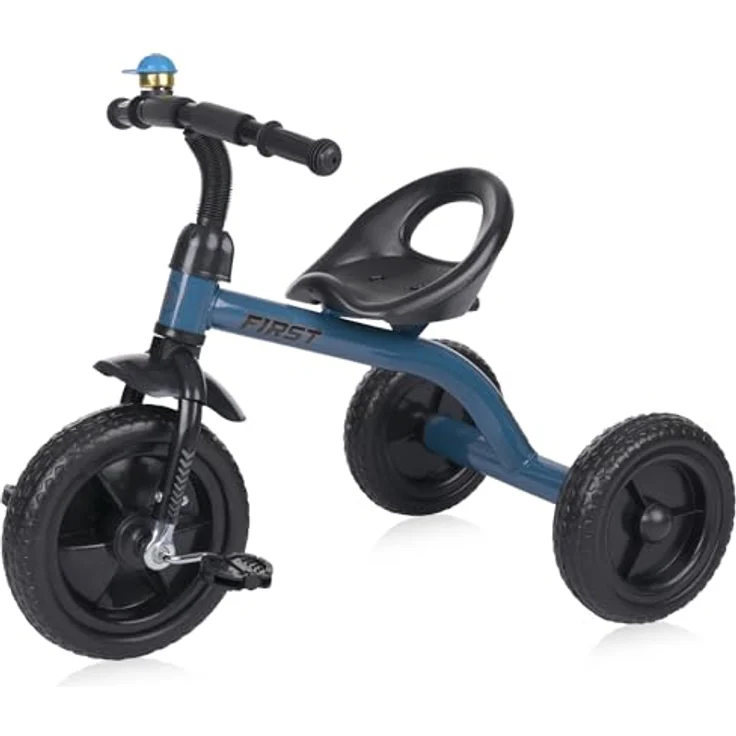 Lorelli Dreirad ab 3 Jahren, Tricycle First, nur 3,5kg, ergonomischer Sitz, Klingel, Eva-Reifen, Schutzblech, rutschfeste Pedale, weiche Gummi-Griffe, blau – Bild 1