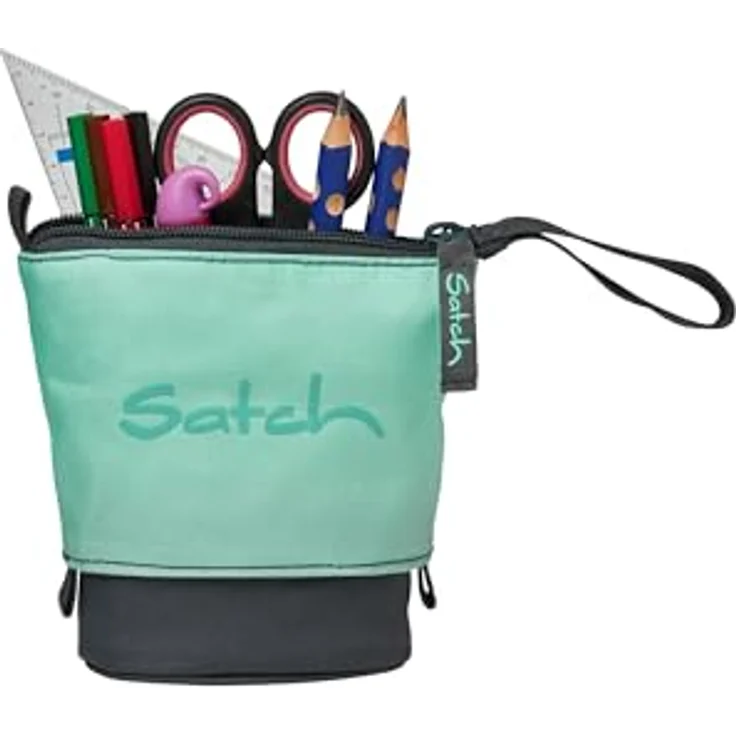 satch Pencil Slider extra groß mit Trennfach und Geodreieck, Gradient Mint - Anthrazit – Bild 3