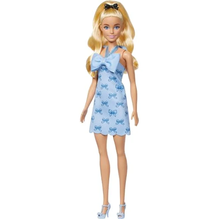 Barbie Fashionista Puppe mit blauer Schleife, Anziehpuppe für kreative Modeerlebnisse – Bild 5
