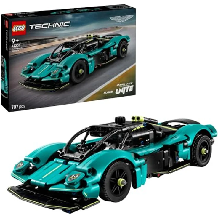 LEGO Technic 42208 Aston Martin Valkyrie Bausatz, detailliertes Modellauto mit beweglichen Flügeltüren und V12-Motor, Mehrfarbig – Bild 1