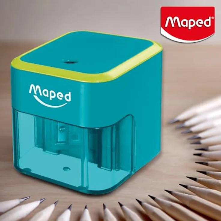 Maped Elektrischer Spitzer, türkis/apfelgrün, präzise und schnelle Spitzleistung – Bild 5