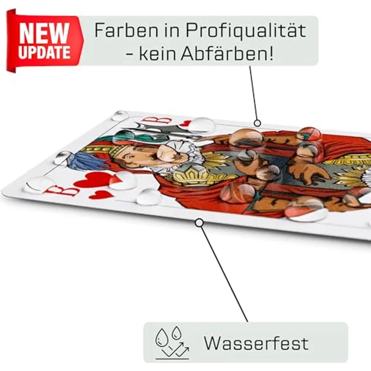 TS Spielkarten Doppelkopf Spielkarten aus 100% Kunststoff, Premium, wasserfest, 48 Karten + 2 Joker, Französisches Bild, 59x91mm – Bild 2