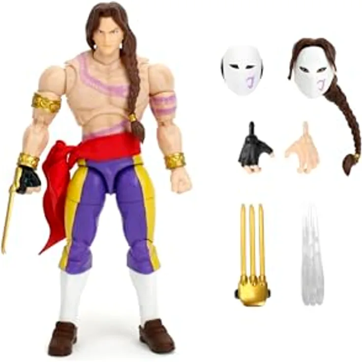 Jada Toys Street Fighter Figur Vega, 15 cm bewegliche Sammel- und Actionfigur mit alternativem Kopf, Händen und Zubehör, offiziell lizenziert, ab 13 Jahre