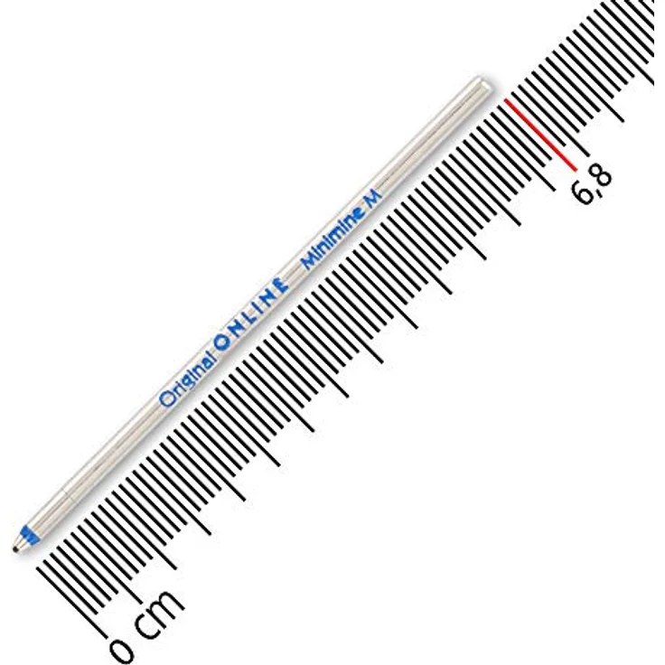 10x Mini-Kugelschreiber Ersatzminen von Online, Internationale Standard D1 Minen, Strichstärke M, dokumentenecht, Set Kugelschreiberminen, Schreibfarbe blau – Bild 4