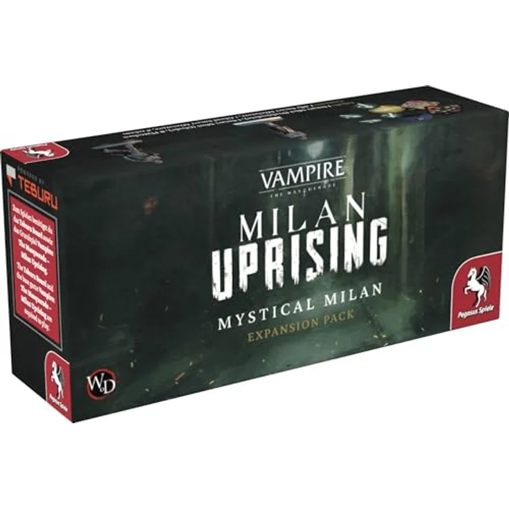 Pegasus Spiele Teburu: Vampire: The Masquerade – Milan Uprising: Mystical Milan, Brettspiel-Erweiterung für 4 Stunden digitale Inhalte, ab 18 Jahren, kompakte Verpackung – Bild 1