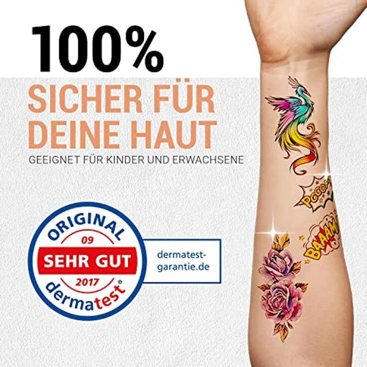 SKULLPAPER® temporäre Tattoo-Transferfolie FÜR DIE HAUT - SEHR GUT getestet - für Laserdrucker (A4-4 Blatt) – Bild 4