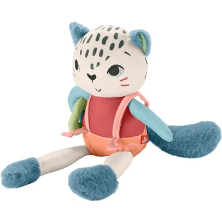 Fisher-Price® Kuscheltier Planet Friends, Schneeleopard, zum Teil aus recycelten Material – Bild 2