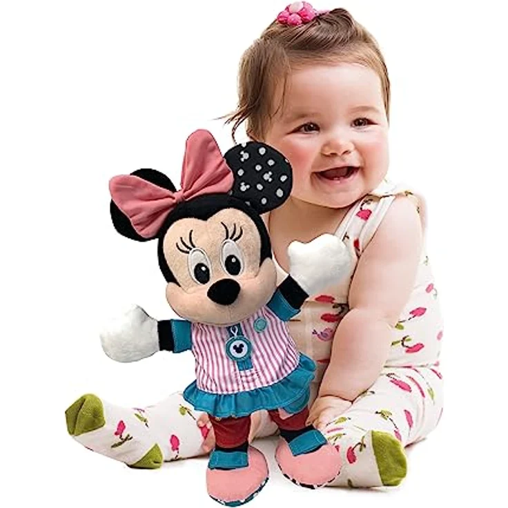 Clementoni Disney Baby Minnie Dress me up – Plüschtier mit Reißverschlüssen, Knöpfen und Raschelelementen - Geschenk für Kinder ab 18 Monate, 17860 – Bild 5