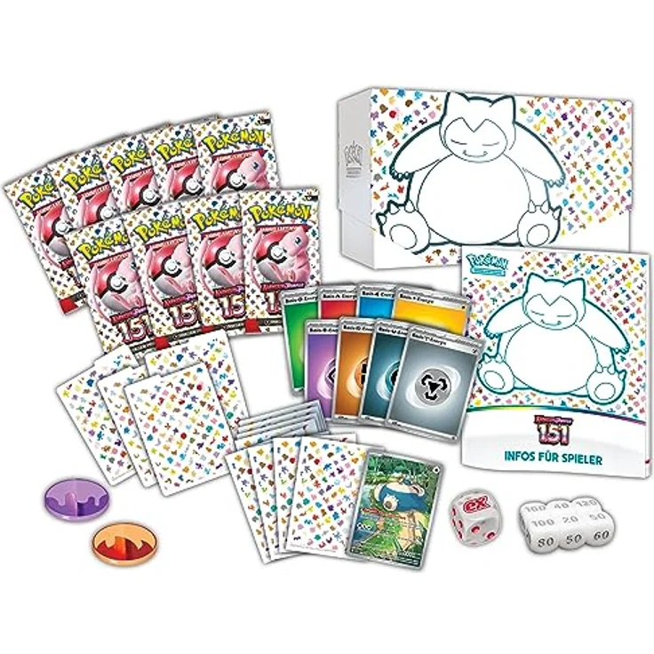 Pokémon-Sammelkartenspiel: Top-Trainer-Box Karmesin & Purpur – 151 (9 Boosterpacks & Premium-Zubehör) - Preisvergleich – Bild 5