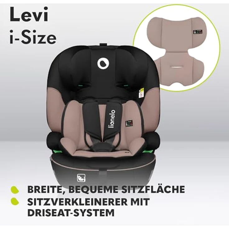 lionelo Autokindersitz LEVI I-SIZE, i-Size, Universell passend, Memory Foam Kopfstütze - ab 15 Monaten, bis 12 Jahre, bis 18,00 kg - (Set), passt in alle Autos – Bild 6