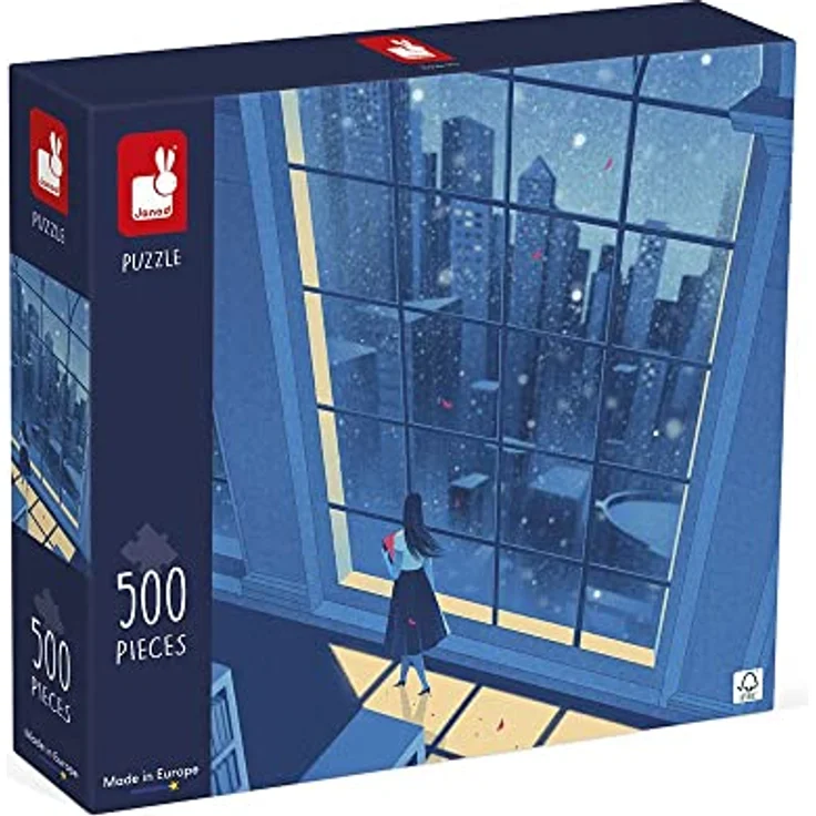 Janod Puzzle 500 Teile Die Blaue Nacht - Entspannendes Legespiel für Erwachsene und Teenager - Hochwertiges Papier - 48 cm x 34 cm, J02510 – Bild 1