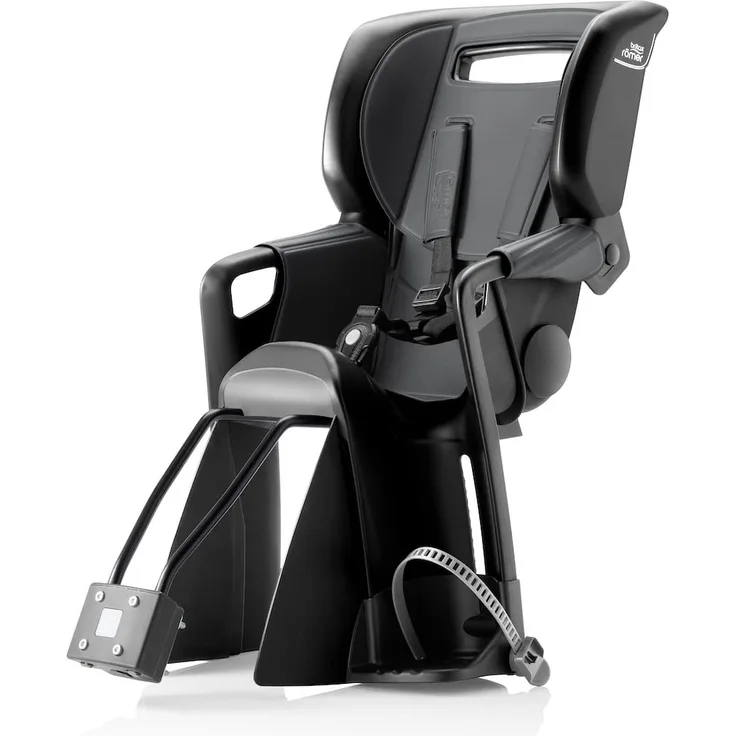 Britax Römer Jockey Pro Fahrradkindersitz, verstellbar mit Sicherheitsgurt, Stoßdämpfung & Speichenschutz – Mineral Grey