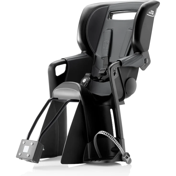 Britax Römer Jockey Pro Fahrradkindersitz, verstellbar mit Sicherheitsgurt, Stoßdämpfung & Speichenschutz – Mineral Grey