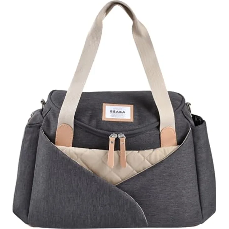 BÉABA Wickeltasche Sydney, Modular mit großem Fassungsvermögen, Kokon-Wickelfläche, Isoliertasche für Essen, Tragegriffen, Dunkelgrau