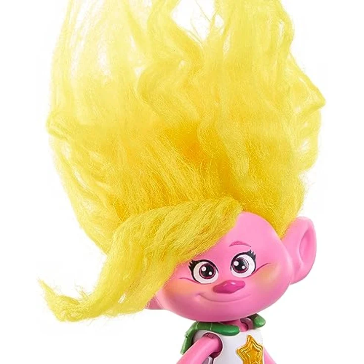 DREAMWORKS TROLLS Gemeinsam Stark – Puppen Königin Poppy, Viva, Branch, Guy Diamond mit Tiny Diamond mit Plüschhaar und 5 Gelenke, für Kinder ab 3 Jahren, HNF07 – Bild 5