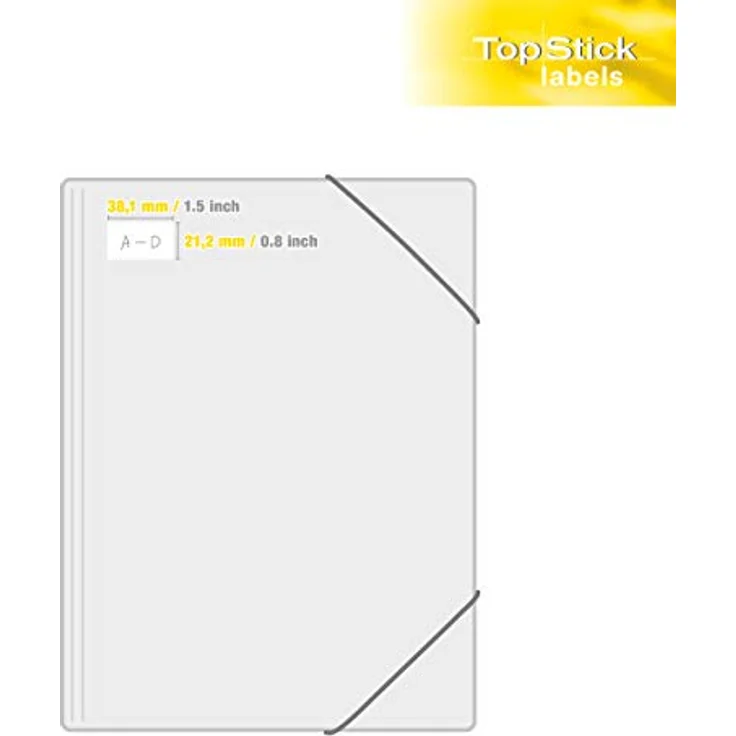 TopStick 8697 Universal Etiketten, 65 pro A4 Bogen, 1000 Blatt, selbstklebend, bedruckbar, matt, weiß, 38,1 x 21,2 mm – Bild 5