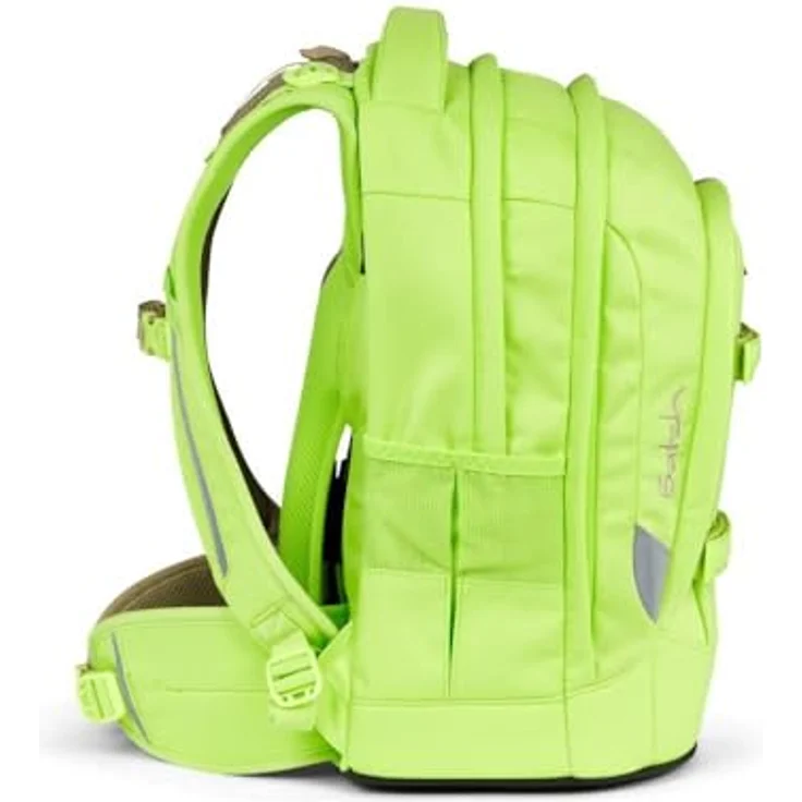 Satch Schulrucksack Pack (3tlg., inkl. Schlamperbox und Sportbeutel) Lime/Neon/Beige, Ergonomischer Schulrucksack mit 30 Liter Fassungsvermögen – Bild 5