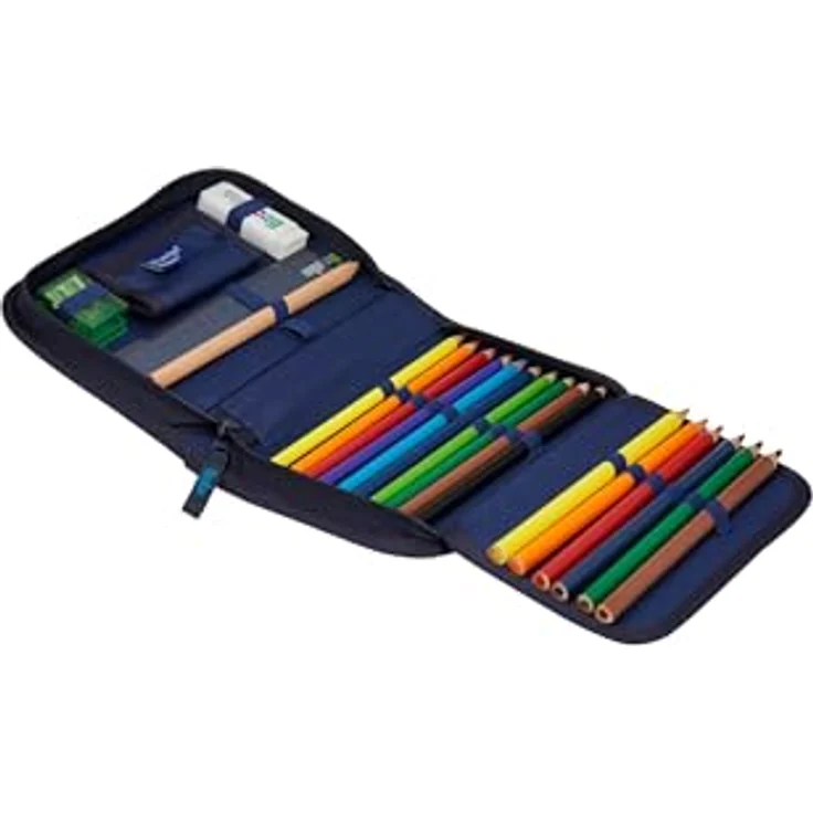 ergobag Federmäppchen Set 22-teilig, Lyra Buntstifte, Stundenplan-Fach, Kleingeld Fach, Lineal AbtauchBär - Dunkelblau – Bild 2
