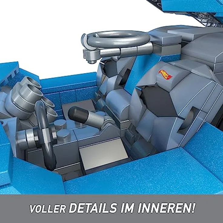 MEGA HOT Wheels Twin Mill - Großes Bauspielzeug mit 635 Teilen, detailreiches Innenleben, herausnehmbare Motoren, für Erwachsene, HKV07 – Bild 4