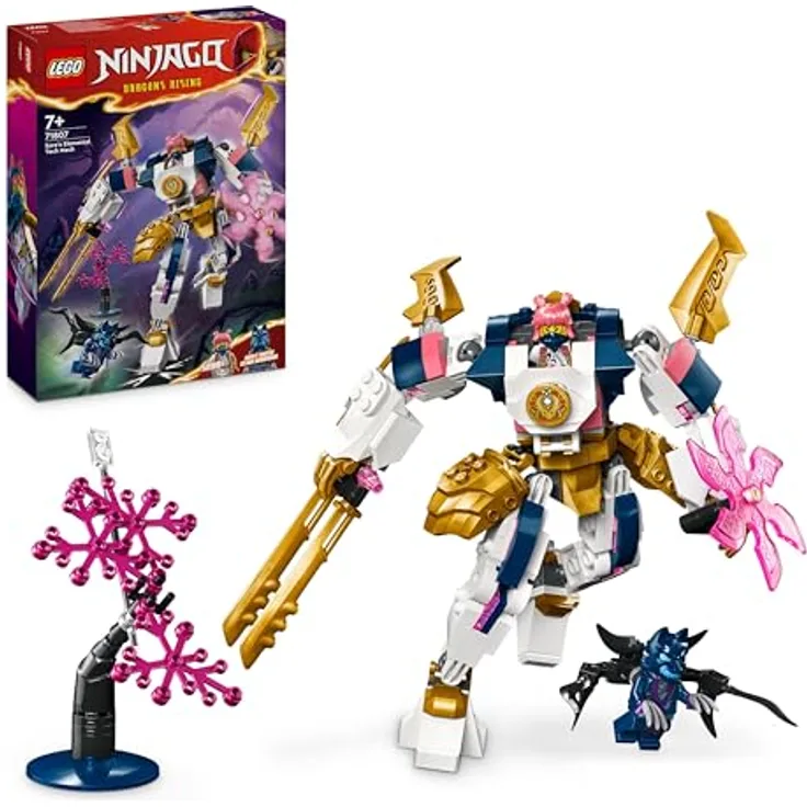 LEGO NINJAGO Soras Technikmech, Actionfiguren-Spielzeug für Kinder, Ninja-Set mit Figuren inkl. Sora, Mech zum Umgestalten, Geschenk für Jungs und Mädchen ab 7 Jahren 71807