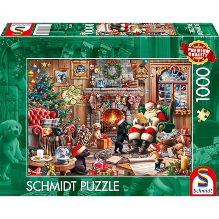 Schmidt Spiele 58872 Gemütliche Weihnachten, 1000 Teile Puzzle, 69,3 x 49,3 cm, spezielle Pappe mit perfekter Passgenauigkeit, empfohlen ab 12 Jahren – Bild 4