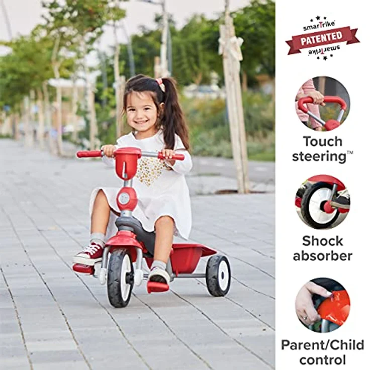 smarTrike Breeze Plus Dreirad für Kleinkinder im Alter von 1-3 Jahren – Variables( mehrstufiges) 4-in-1-Dreirad (Rot) – Bild 3