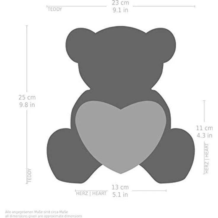 BRUBAKER Teddybär mit Herz Rot - Kuscheltier Geschenk für Entschuldigungen - 25 cm Plüschteddy Braun Hellbraun – Bild 5
